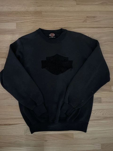 Harley Davidson Embroidered  Sweatshirt Round Neck Mens Size M Made In The USA