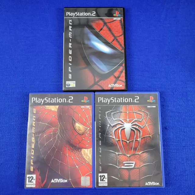 ps2 SPIDERMAN x3 Games 1 + 2 + 3 TRILOGY Playstation PAL Versions Spider-Man