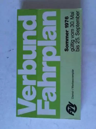 VVS - Verkehrs- und Tarifverbund Stuttgart: Verbund-Fahrplan Sommer 1976 ...