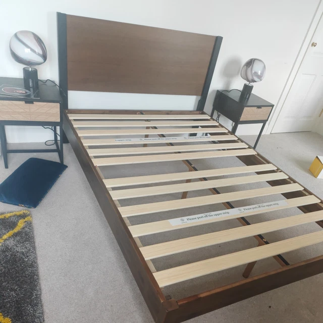 WOOD DOUBLE BED Frame £100.00 PicClick UK