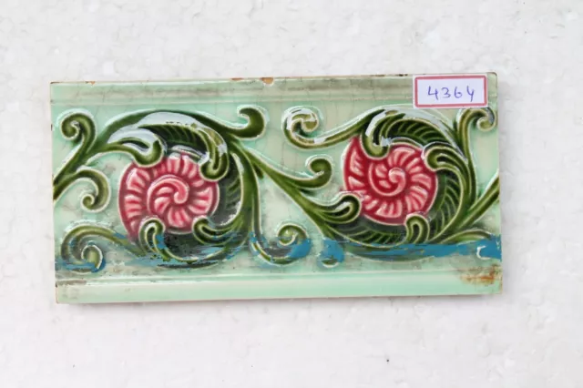 Japan antique art nouveau vintage majolica border tile c1900 Decorative NH4364