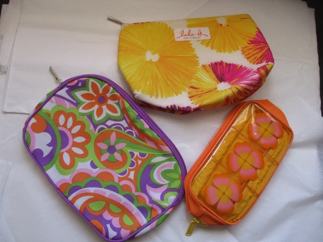 Clinique 3 Cosmetic Bag case organizer lot makeup toiletry travel kits Preowned