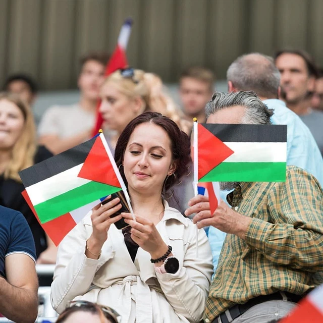 20 Bandiere Palestina Mini 14x21cm Con Bastone - Poliestere, Per Eventi E Supporto - Foto 6