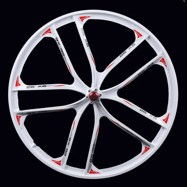 26" 10 Spoke Rims MTB Mountain Bike Front+Rear Integrated Wheel Disc Brake Set