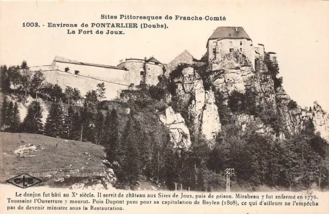 Environs de Pontarlier - LE FORT DE JOUX - Sites Pittoresques de Franche-Comté