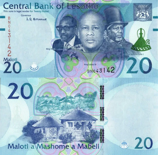 Banknote / Lesotho / 20 Maloti / 2021 / P-22(d) / UNC