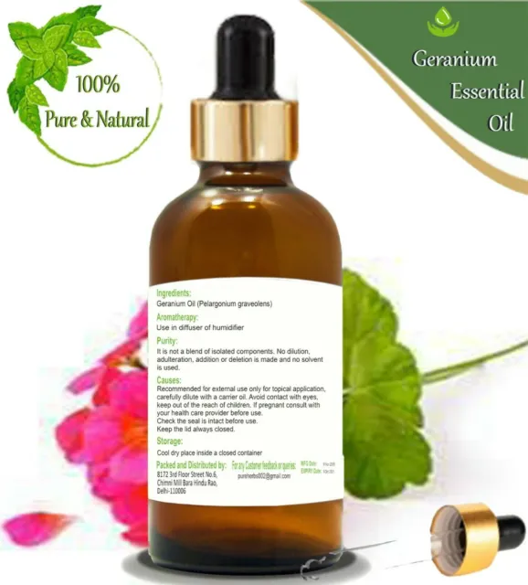 Pure Herbs Géranium Naturel Pelargonium graveolens Essential Oil 2