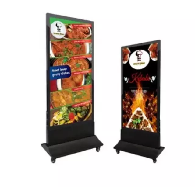 ENSEIGNE STOP TROTTOIR LUMINEUSE LED ”LIGHT BOX” DOUBLE FACES EXTERNE 100x200