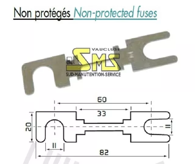 Lot 4 FUSIBLE LAME 425 A 425A AMPERE DIN 43560 NON PROTEGE CHARIOT ELECTRIQUE