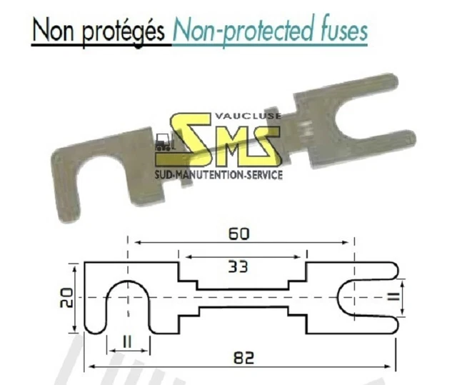 Lot 5 FUSIBLE LAME 160 A AMPERE R1204 DIN 43560 NON PROTEGE CHARIOT ELECTRIQUE