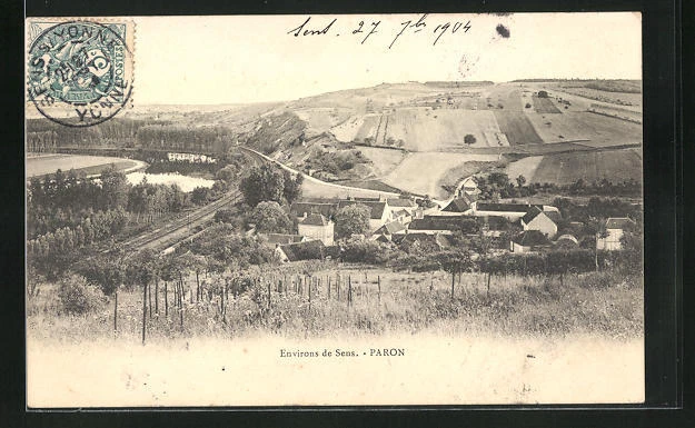 CPA Ecouflant - Vue d'ensemble - Cachet 19° chasseurs