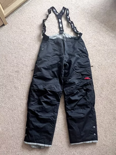 No Fear Black Salopettes Ski Snowboard Pants Trousers Size Medium