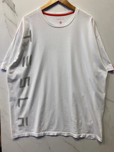 Tesla Motors Elon Musk Graphic Gildan T-Shirt Short Sleeve White Sz 2XL