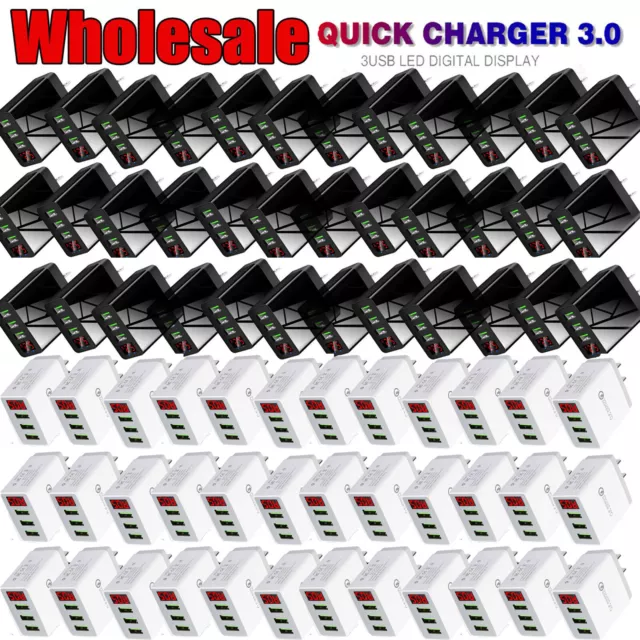 Fast Quick Wall Charger QC 3.0 3 Port USB Hub Power Charge Adapter US Plug LOT