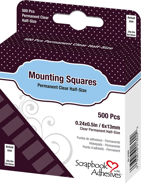 Cuadrados de montaje adhesivos para álbum de recortes 500/paquete permanente, transparente, 0,5""X,25"" 1602