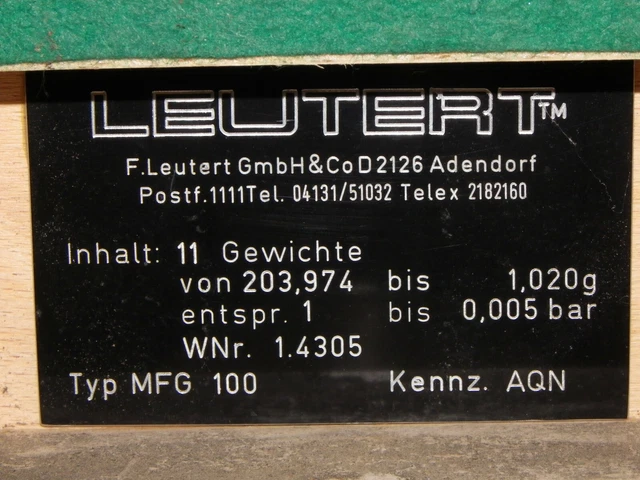11 Gewichte im Holzkasten Typ: MFG 100 Firma Leutert - Maschinengewichte ? 3