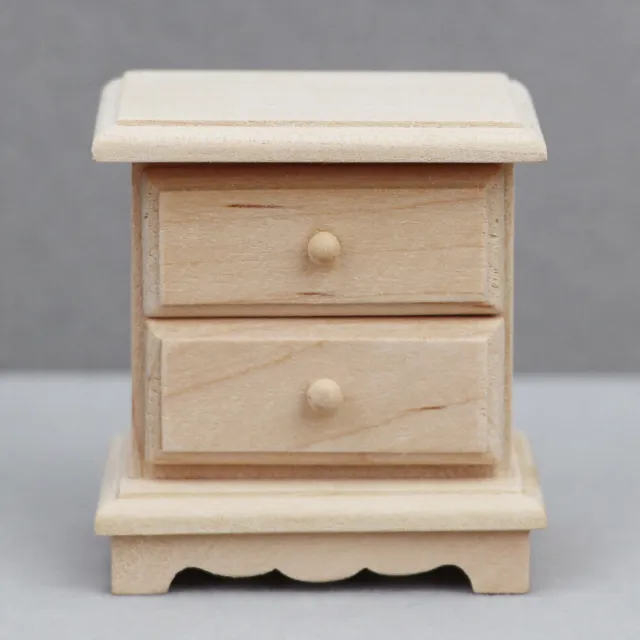 1:12 Dollhouse Miniature Bedside Table Side Cabinet Drawer Cabinet Bedroom Decor