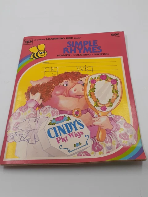 1979 A Golden Learning Bee Book Simple Rhymes Stamps Coloring Writing