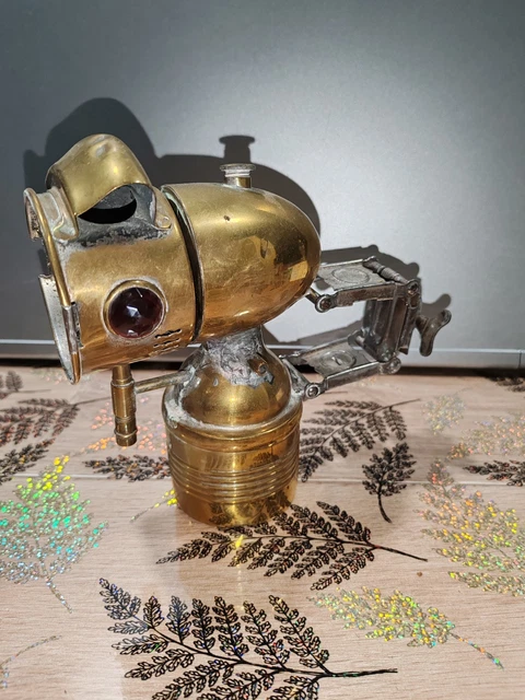 Ancienne Lampe De Vélo à Acétylène Solux – France – Années 1900 – Signée