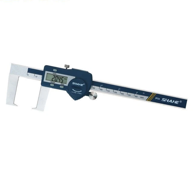 0-150mm Digital Caliper Outside Groove Flat Points Vernier Steel Metalworking