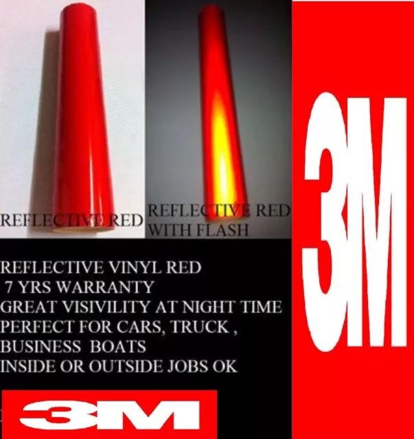 12  x 5 Feet White 3M™ Reflective Roll Vinyl Adhesive Cutter Sign 7 years