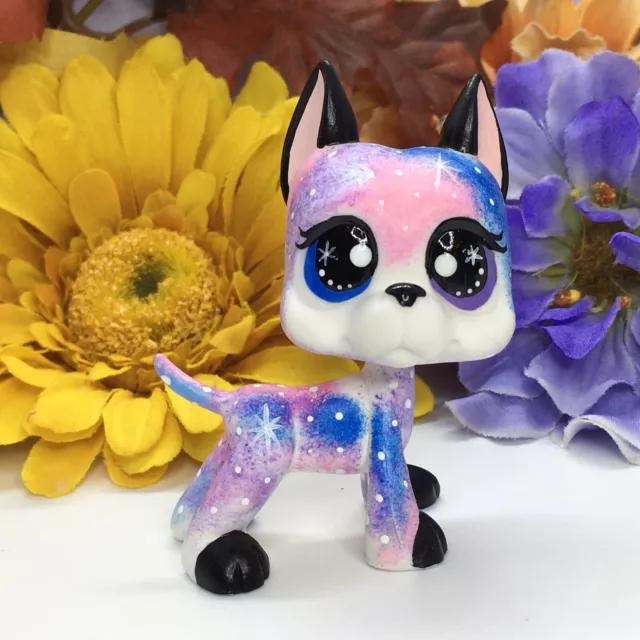 Mini Toy Pet Shop, Dog Puppy, Galaxy Great Dane  OOAK Custom Hand Painted Nice