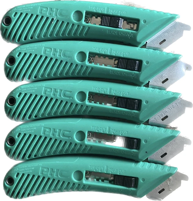 5 PACIFIC HANDY CUTTER PHC S4R Right Handed Safety Box Tape Film Cutter Utility