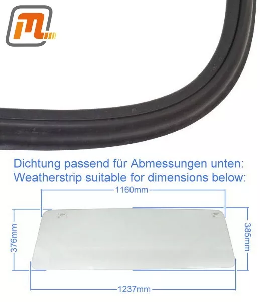 rubber seal rear window (only bus, for 1-wing rear door, not FORD Transit MK1