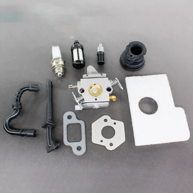 Kit Carburateur MCHNIC Pour Tronçonneuse Stihl 017/018 MS170/MS180 - Inclut Membranes, Filtres, Bougie, Tuyaux