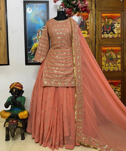 Lehenga Choli Nuove Feste Abbigliamento Da Matrimonio Indiano Pakistano...