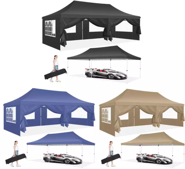 Pop Up Pavillon Gartenpavillon 3x3-3X6m Pavillion Gartenzelt Wasserdicht Anti-UV