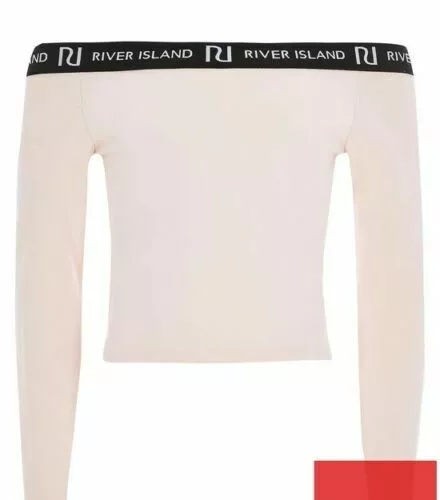 Top Bardot A Maniche Lunghe River Island Ragazze Taglia Uk 9-10 Anni