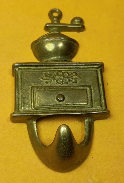 Vintage Antique coffee grinder Wall hook Solid Brass Strong Wall Coat Hat Hooks