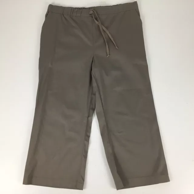 Pea in a Pod Pants Taupe Size 10 Cropped Straight Leg Pockets Maternity Pull On