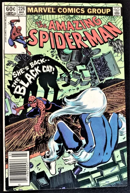 AMAZING SPIDER-MAN #226 F/VF, Black Cat, Marvel Comics 1982(News stand edition)