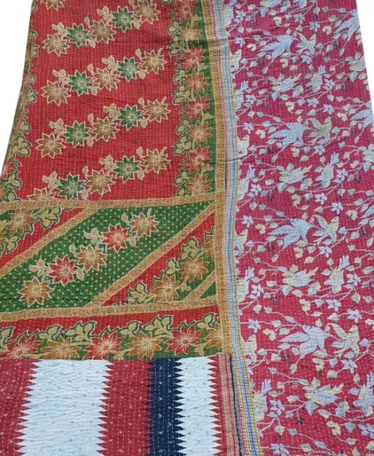 Kantha Trapunta Vintage Ralli Gudri Indiano Handmade Coperta VKQ1451