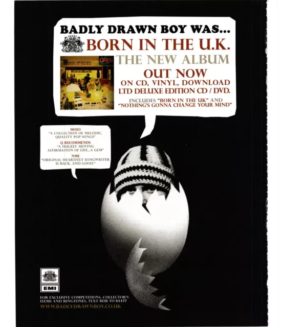 Framed Magazine Advert 12X9" Badly Drawn Boy : Born In The U.k. Album