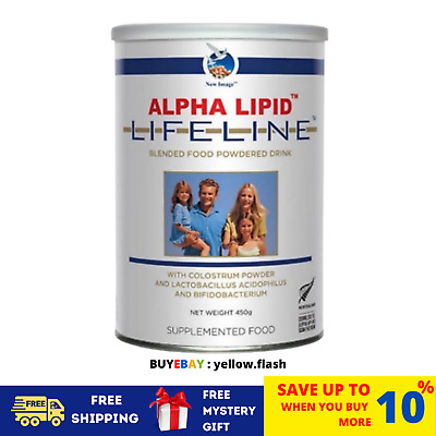 Nueva bebida en polvo de leche de calostro Alpha Lipid Lifeline 450g envío...