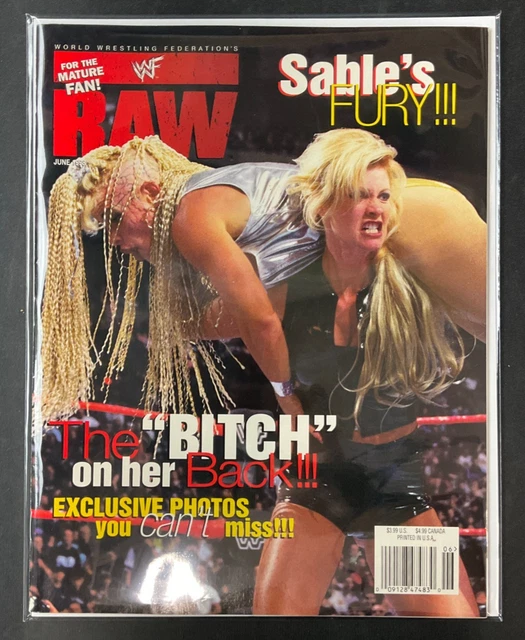 June 1998 JUNE 1998 WWF Raw Wrestling Magazine VTG WWE w/Sable & Luna
