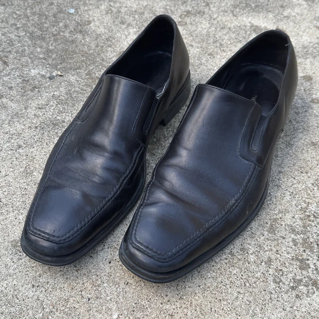 Vintage BALLY  “Cirasco” Black Italian Deerskin Leather Kiltie Loafers Size 10.5 BRUNO MAGLI LEATHER Slip On Loafers Mens Size 10.5 M  main image 2
