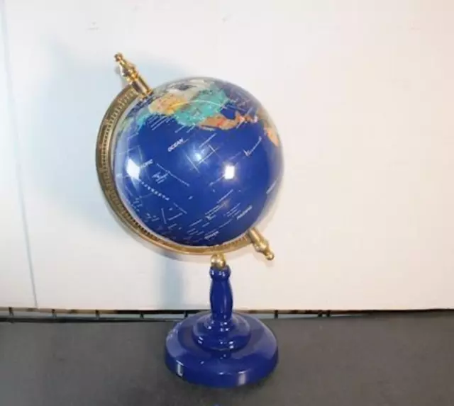 Huge Decorative Lapis-Lazuli Gemstone-Like World Globe precious stone globe HUGE