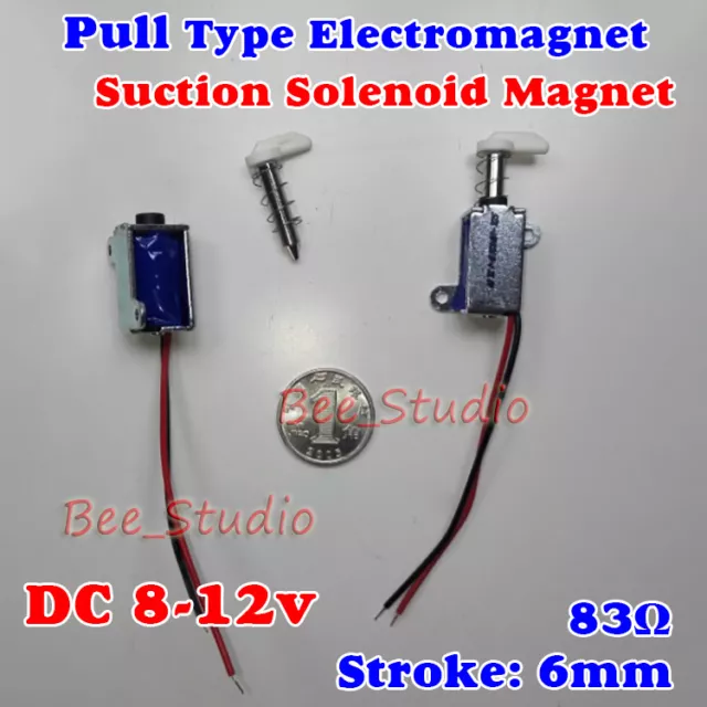 DC8V-12V Open Pull Type Miniature Solenoid Electromagnet Suction Solenoid Magnet