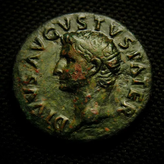 Æ Dupondius DIVVS AVGVSTVS PATER Rv Oak Wreath S C 13.70 grs 28-9mm Rome AD 22-6