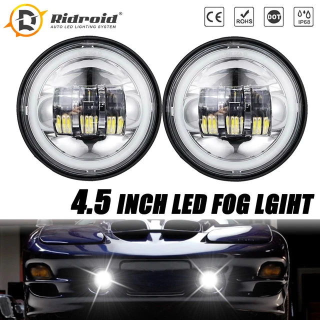 For Pontiac Firebird Trans Am 1993-2002 4.5" LED Fog Lights Halo Passing Lamp