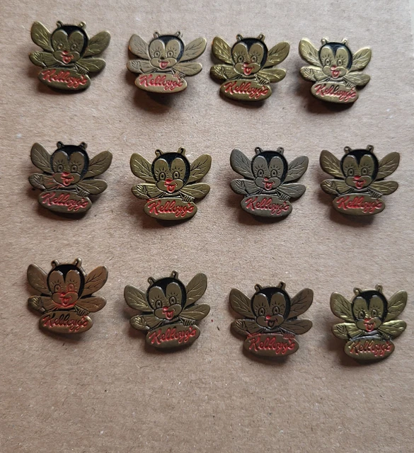 VINTAGE KELLOGG'S KELLOGGS Cereal Logo pin badges 1960s Job Lot £4.95