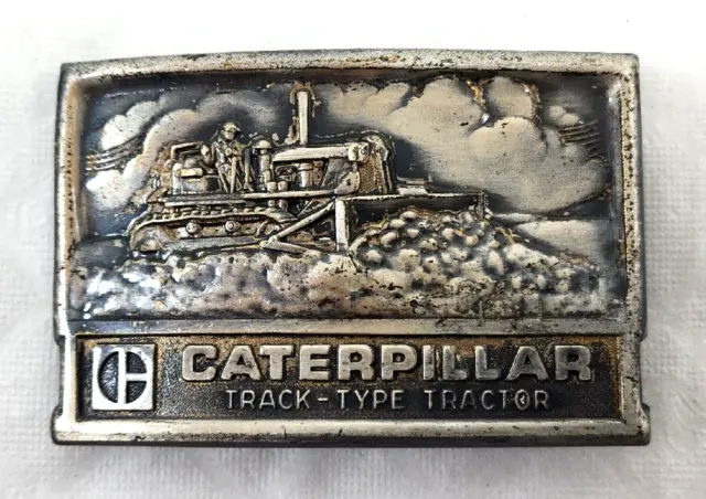 Vintage CAT Caterpillar Track Type Tractor Bull Dozer Belt Buckle