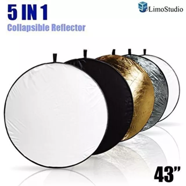 LS Multi Disc 43" Photography Reflector 5-in-1 Circular Pop-Up Collapsible