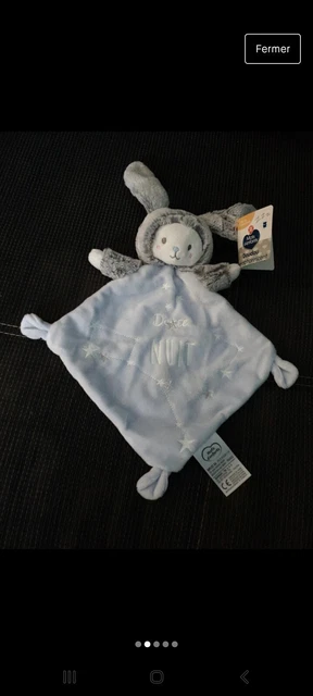doudou mots d enfants ours lapin bleu plat phosphorescent  douce nuit 
