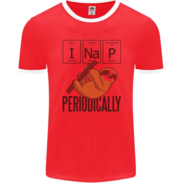 T-shirt da uomo I Nap divertente tavola periodica pigrizia geek sonno fotol