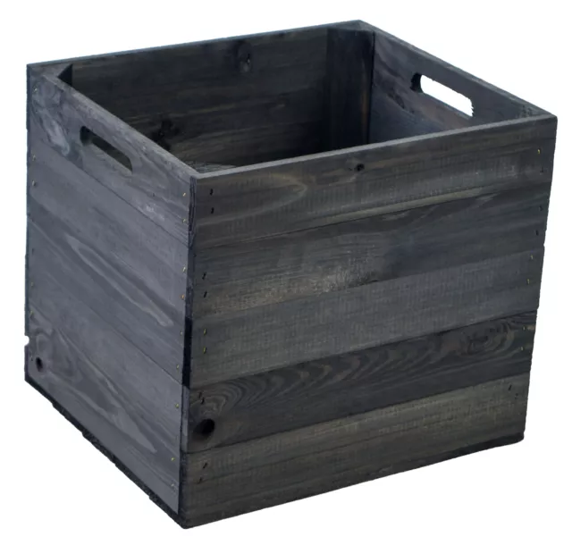 Caja de Madera Negro Barnizado Adecuado Para Kallax Y Expeditregale Estantería